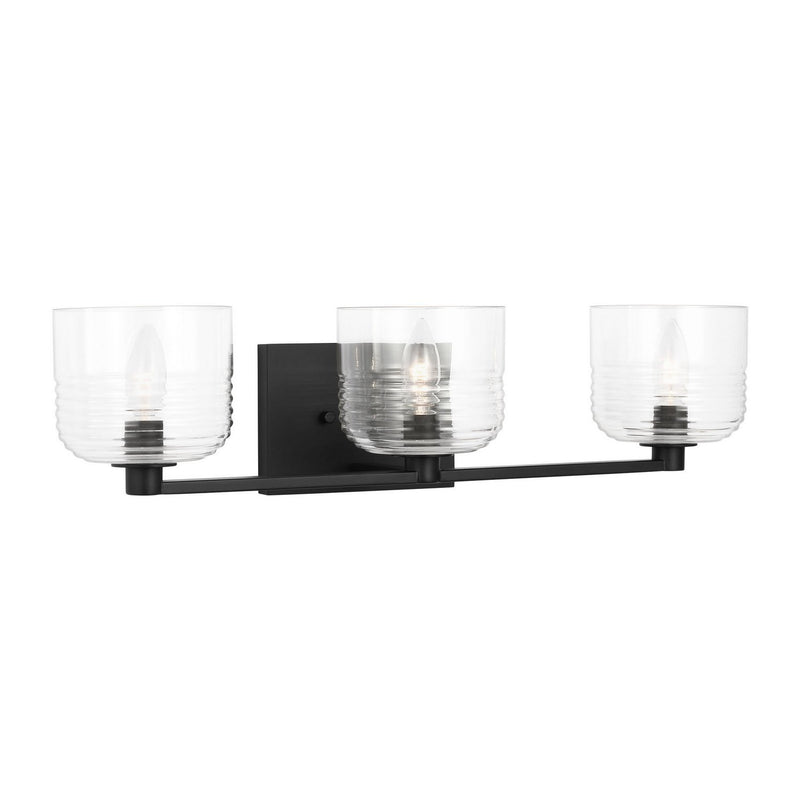 Lochdale Large 3-Light Bath Vanity Light in Midnight Black