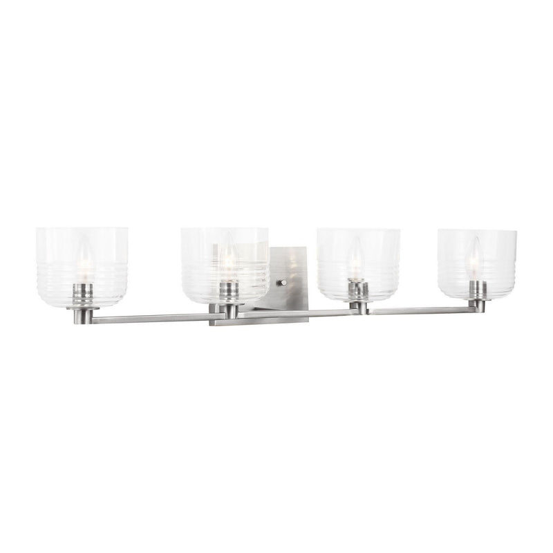 Lochdale Extra Large 4-Light Bath Vanity Light in Brushed Nickel