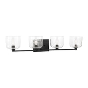 Lochdale Extra Large 4-Light Bath Vanity Light in Midnight Black
