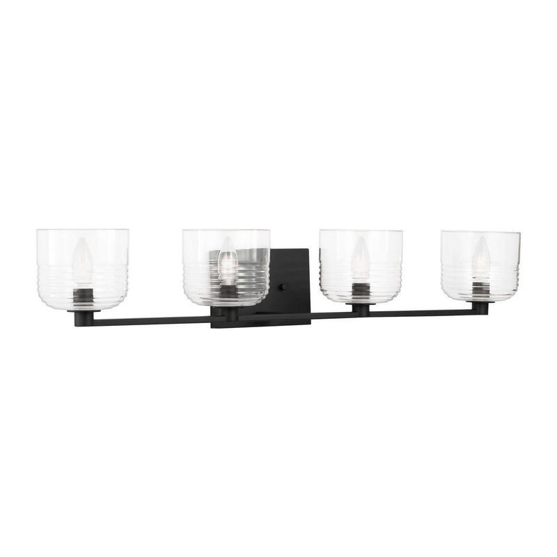 Lochdale Extra Large 4-Light Bath Vanity Light in Midnight Black