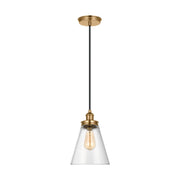 Baskin Cone Pendant in Satin Brass