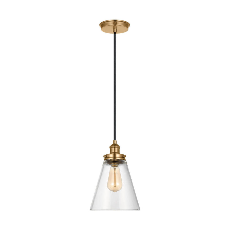 Baskin Cone Pendant in Satin Brass