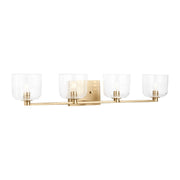 Lochdale Extra Large 4-Light Bath Vanity Light in Satin Brass