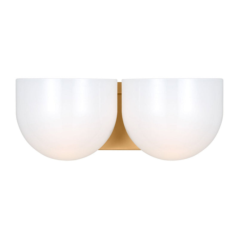 Cheverny 2-Light Medium Bath Vanity Light in Burnished Brass