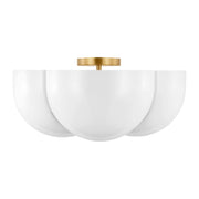 Cheverny 4-Light Large Semi-Flush Mount in Burnished Brass