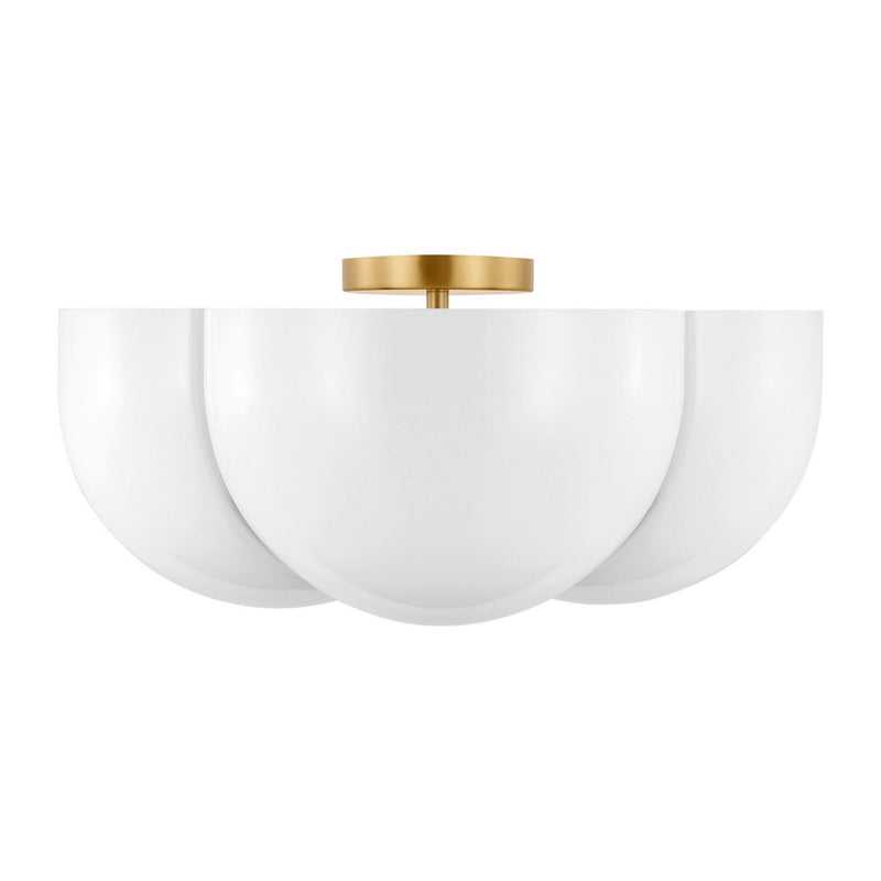 Cheverny 4-Light Large Semi-Flush Mount in Burnished Brass