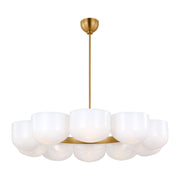 Cheverny 10-Light Large Chandelier in Burnished Brass