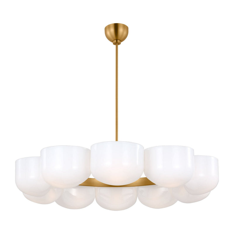 Cheverny 10-Light Large Chandelier in Burnished Brass