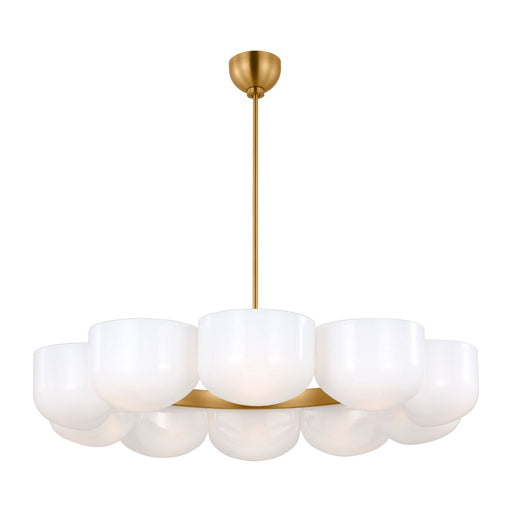 Cheverny 10-Light Large Chandelier in Burnished Brass