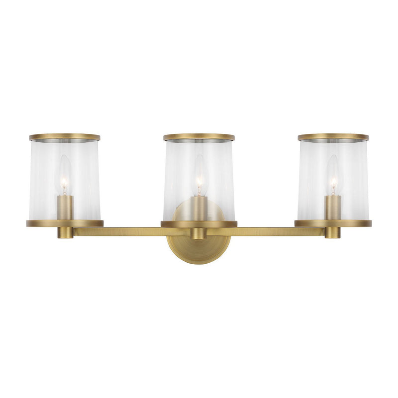 Reynolds Large 3-Light Bath Vanity Light in Time Worn Brass