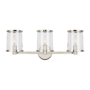 Reynolds Large 3-Light Bath Vanity Light in Polished Nickel