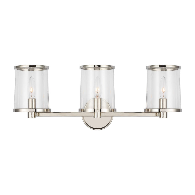 Reynolds Large 3-Light Bath Vanity Light in Polished Nickel