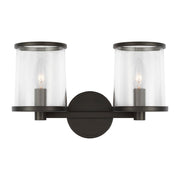Reynolds Medium 2-Light Bath Vanity Light in Aged Iron