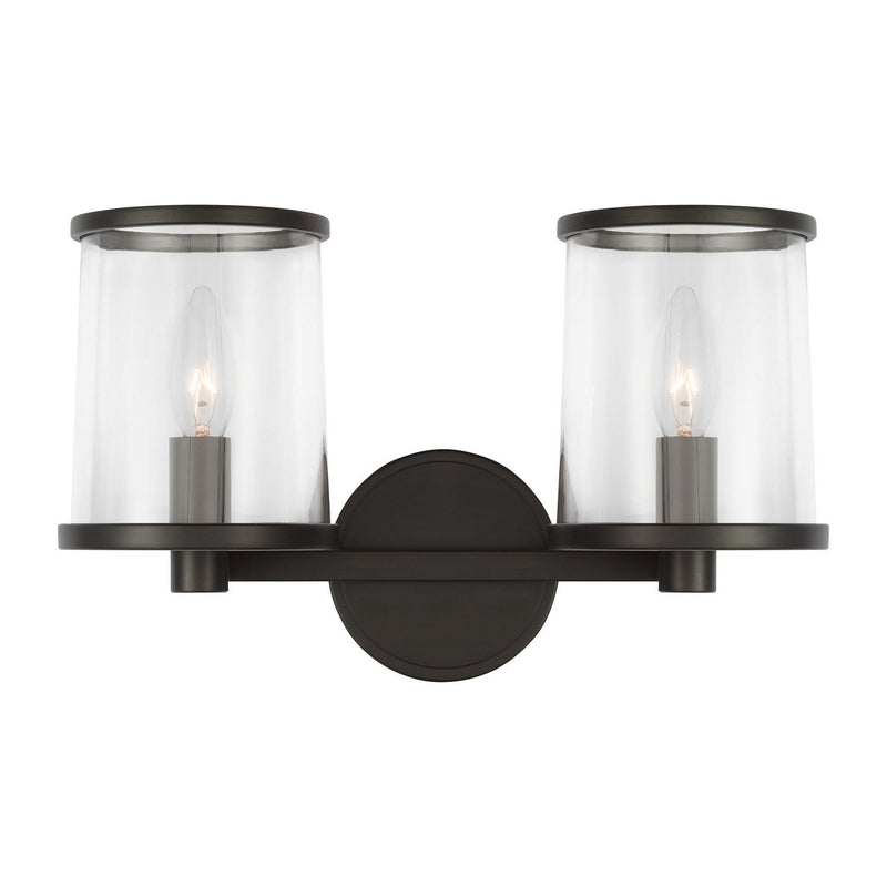 Reynolds Medium 2-Light Bath Vanity Light in Aged Iron