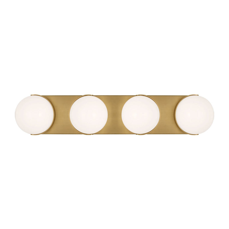 Syrie Large 4-Light Bath Vanity Light in Burnished Brass