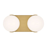 Syrie Medium 2-Light Bath Vanity Light in Burnished Brass