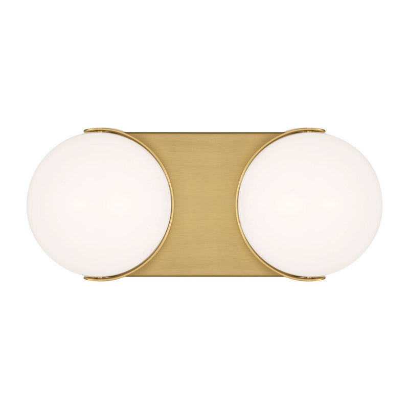 Syrie Medium 2-Light Bath Vanity Light in Burnished Brass
