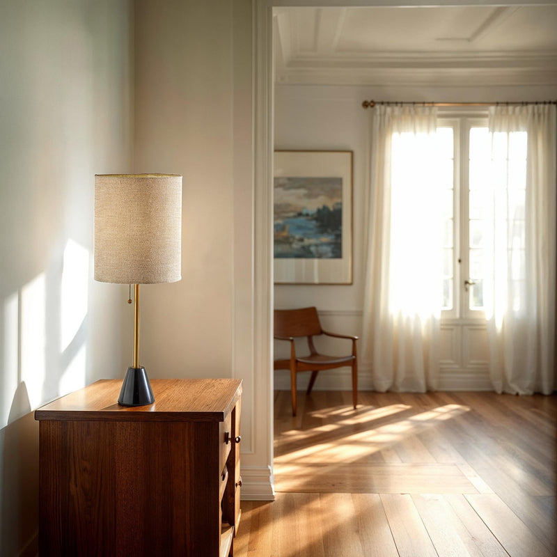 Tucker Table Lamp in Antique Brass
