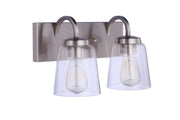Elsa 2 Light 14" Vanity in Brushed Polished Nickel