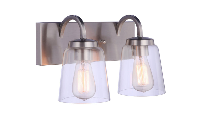 Elsa 2 Light 14" Vanity in Brushed Polished Nickel