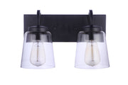 Elsa 2 Light 14" Vanity in Flat Black