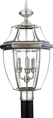 Newbury 3-Light Outdoor Post Lantern in Pewter