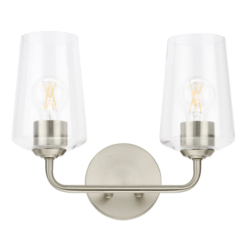 Celino 2-Light Bath Vanity Light in Brushed Nickel