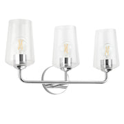 Celino 3-Light Clear Glass Bath Vanity Light in Polished Chrome