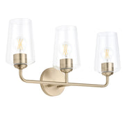 Celino 3-Light Clear Glass Bath Vanity Light in Champagne Bronze