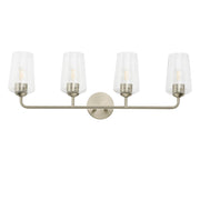 Celino 4-Light Clear Glass Bath Vanity Light in Brushed Nickel