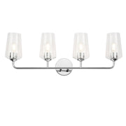 Celino 4-Light Clear Glass Bath Vanity Light in Polished Chrome