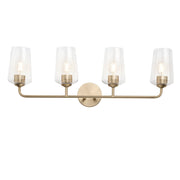 Celino 4-Light Clear Glass Bath Vanity Light in Champagne Bronze