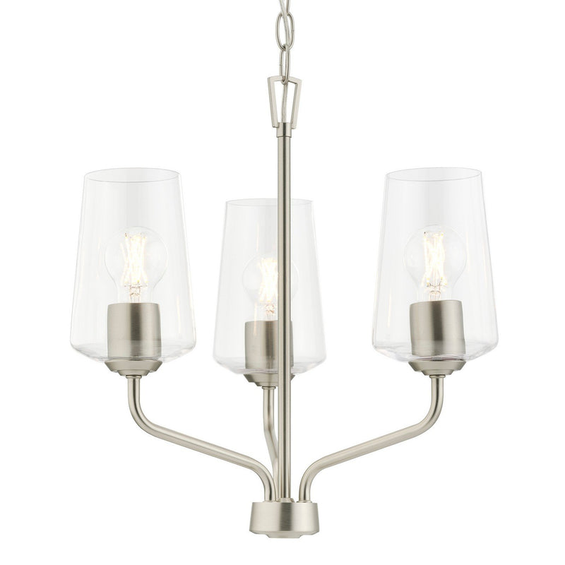 Celino 3-Light Chandelier in Brushed Nickel
