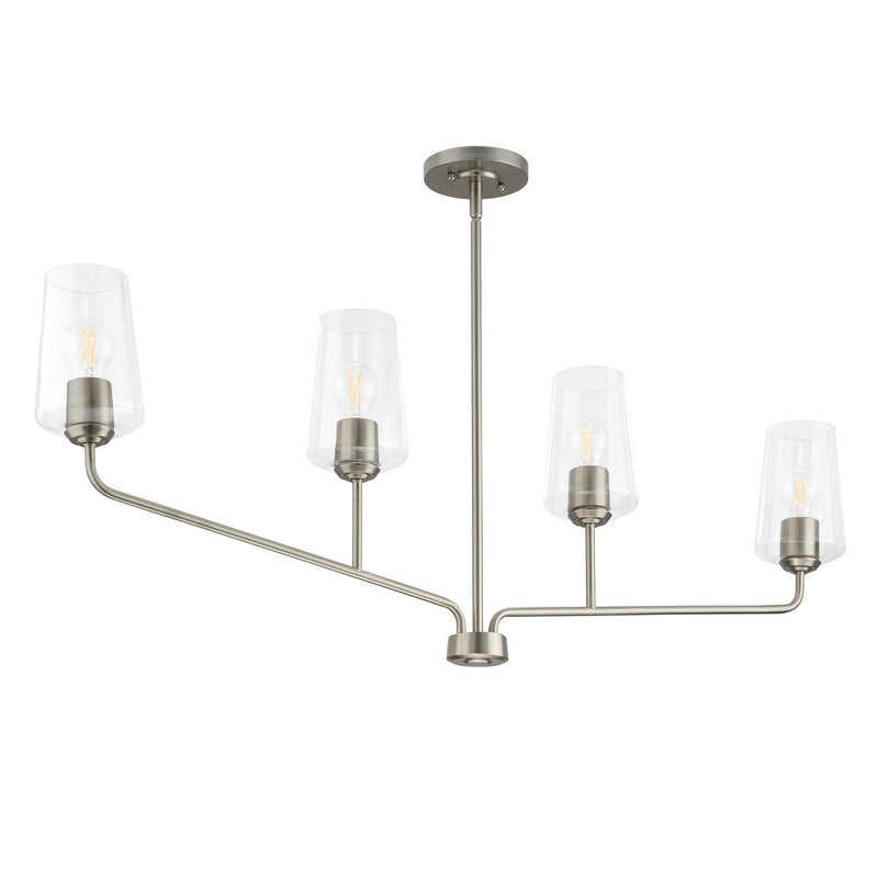 Celino 4-Light Linear Chandelier in Brushed Nickel
