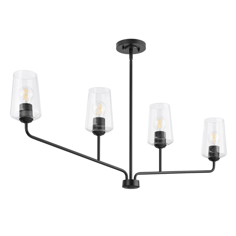 Celino 4-Light Linear Chandelier in Black