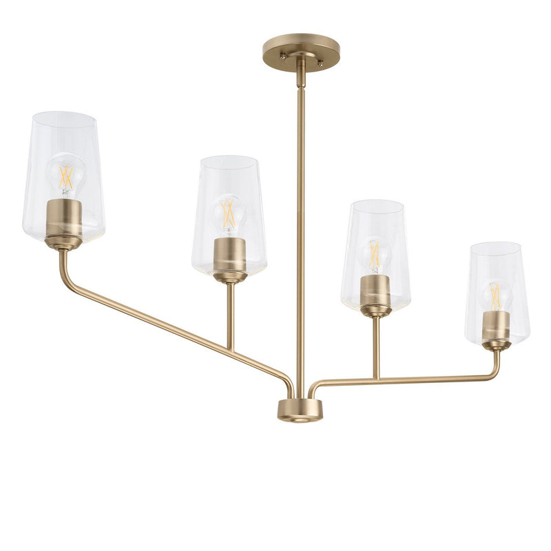 Celino 4-Light Linear Chandelier in Champagne Bronze