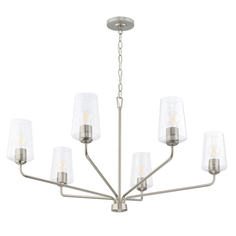 Celino 6-Light Large Chandelier in Brushed Nickel
