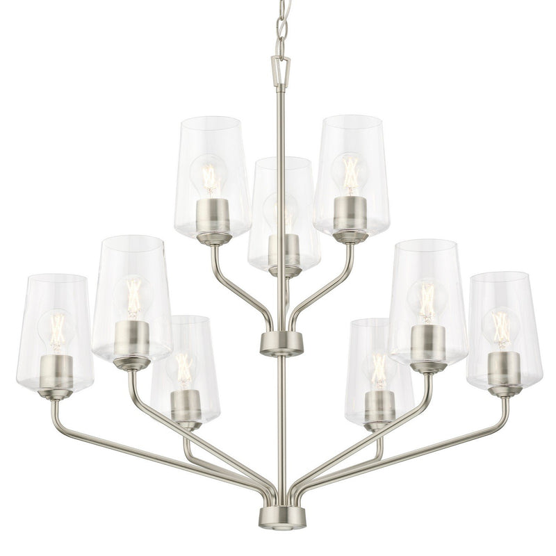 Celino 9-Light Chandelier in Brushed Nickel