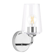Celino Clear Glass Wall Sconce in Polished Chrome
