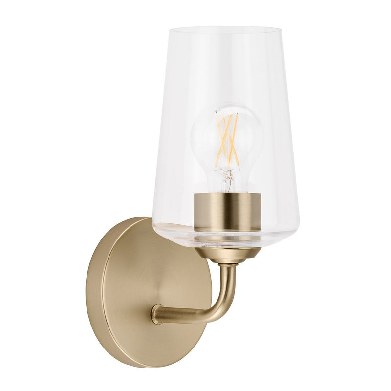Celino Clear Glass Wall Sconce in Champagne Bronze