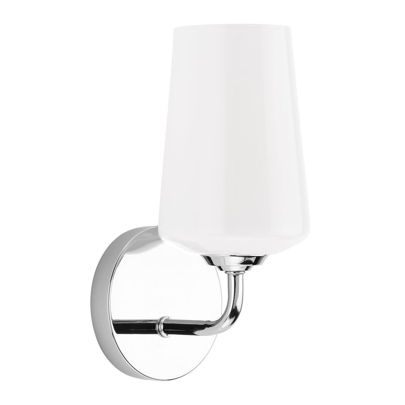 Celino White Glass Wall Sconce in Polished Chrome