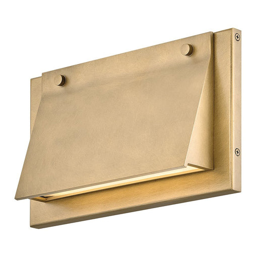 Fold Wide Outdoor Wall Sconce in Heritage Brass
