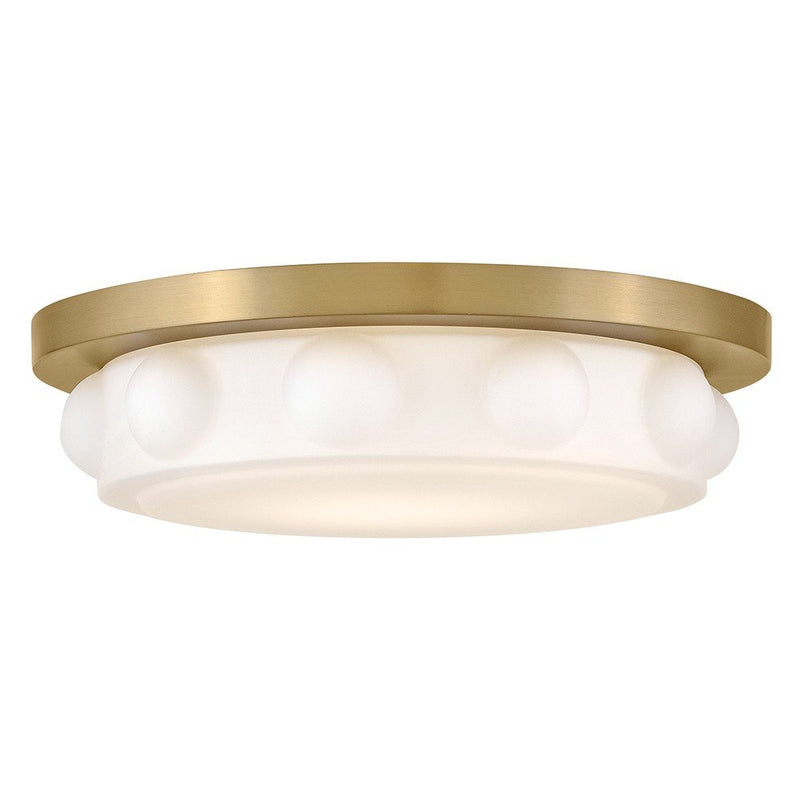 Zoey 14" LED Flush Mount in Lacquered Brass