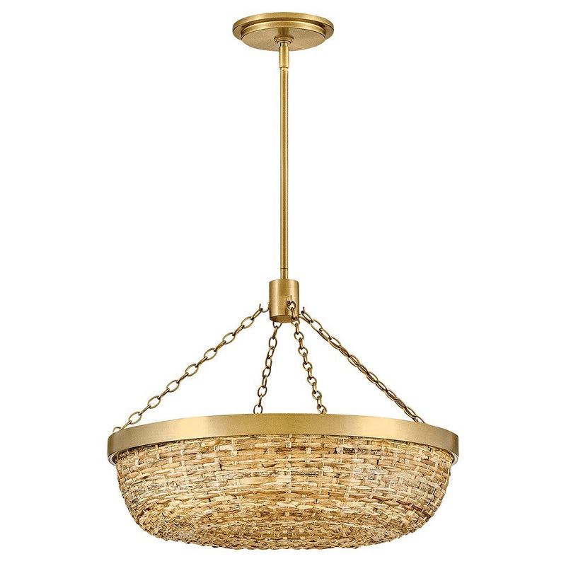 Sanibel 4-Light Convertible Pendant in Lacquered Brass