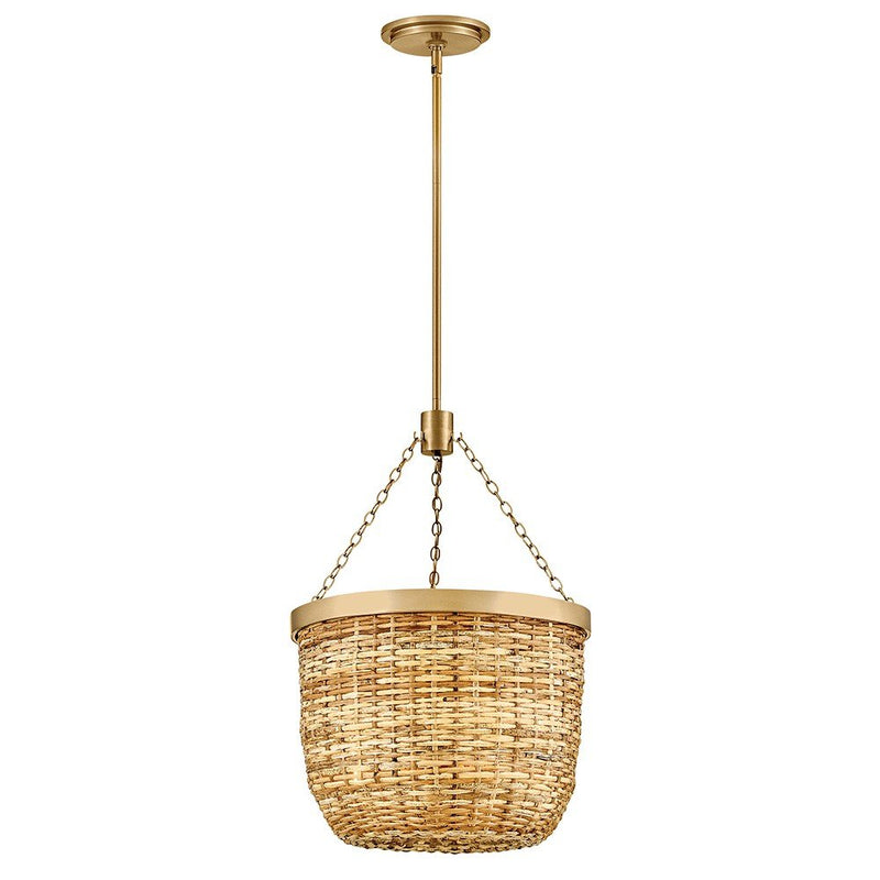Sanibel 3-Light Convertible Pendant in Lacquered Brass