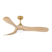 Swell Illuminated 56" Outdoor Smart Ceiling Fan with Light in Heritage Brass / Natural