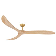 Swell 80" Outdoor Smart Ceiling Fan in Heritage Brass / Natural