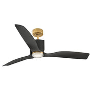 Sven 54" Outdoor Smart Ceiling Fan with Light in Heritage Brass / Matte Black