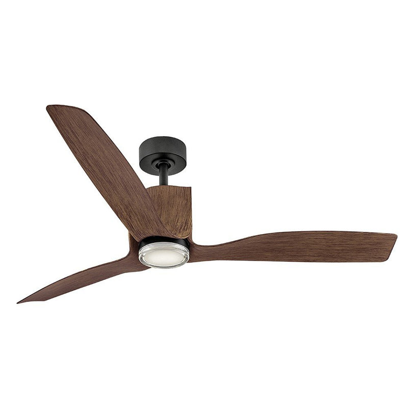 Sven 54" Outdoor Smart Ceiling Fan with Light in Matte Black / Driftwood