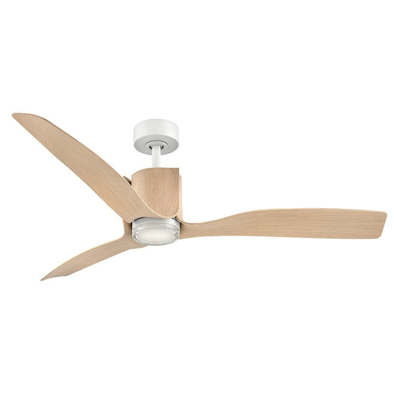 Sven 54" Outdoor Smart Ceiling Fan with Light in Matte White / Natural